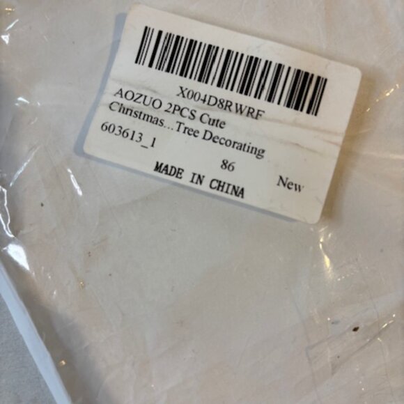 Christmas Porcelain/Ceramic Gnome Ornaments Hanging New in Box 3"x3" Set of 2 - Picture 6 of 6